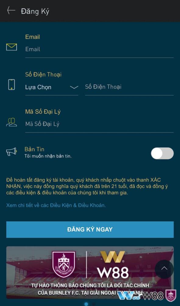 Chọn đăng ký ngay là hoàn thành