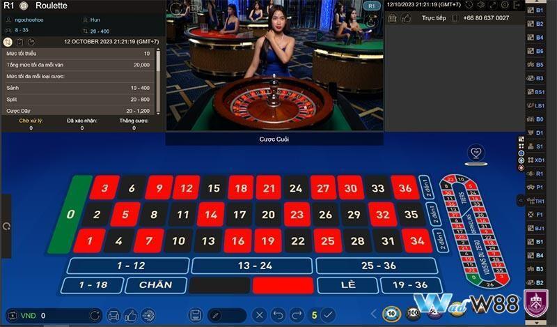 Roulette W88 tạo ra sự thú vị, hồi hộp cho cược thủ