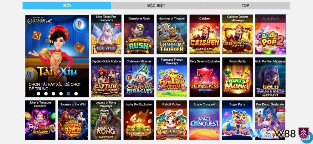 Số lượng game tại W88 cực kỳ đa dạng và đẹp mắt